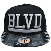 The Rag Palm Tree Adjustable Snapback Black Flat Bill Cap Hat